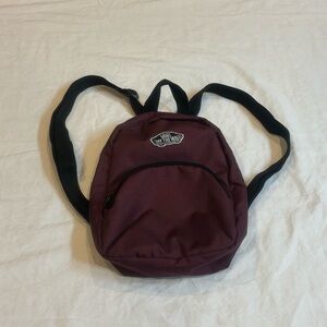 Vans Burgundy and Black Mini Backpack